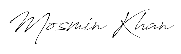 Master the art of signing with Mosmin Khan written in fluent Antro_Vectra script. A great template to practice and refine your handwriting. Mosmin Khan signature style 6 images and pictures png