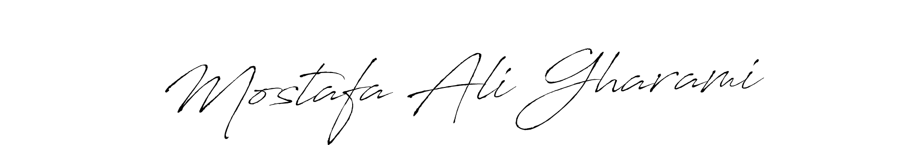 Also we have Mostafa Ali Gharami name is the best signature style. Create professional handwritten signature collection using Antro_Vectra autograph style. Mostafa Ali Gharami signature style 6 images and pictures png