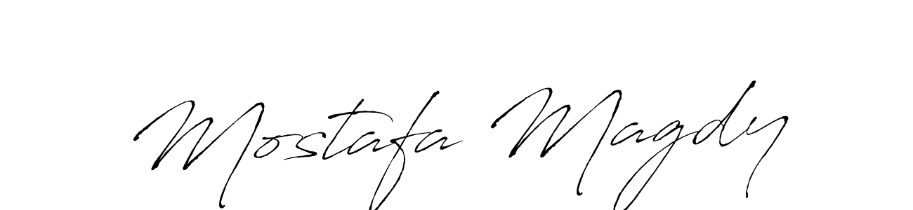 How to make Mostafa Magdy name signature. Use Antro_Vectra style for creating short signs online. This is the latest handwritten sign. Mostafa Magdy signature style 6 images and pictures png