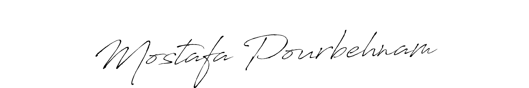 How to make Mostafa Pourbehnam name signature. Use Antro_Vectra style for creating short signs online. This is the latest handwritten sign. Mostafa Pourbehnam signature style 6 images and pictures png