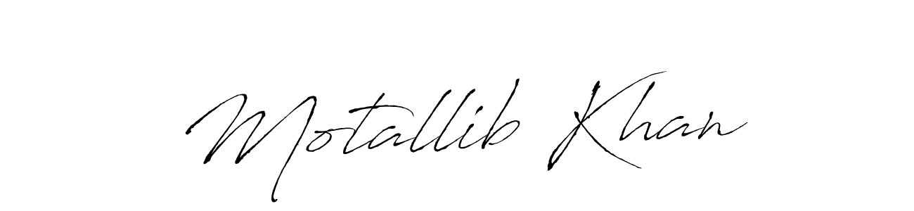 Antro_Vectra is a professional signature style that is perfect for those who want to add a touch of class to their signature. It is also a great choice for those who want to make their signature more unique. Get Motallib Khan name to fancy signature for free. Motallib Khan signature style 6 images and pictures png
