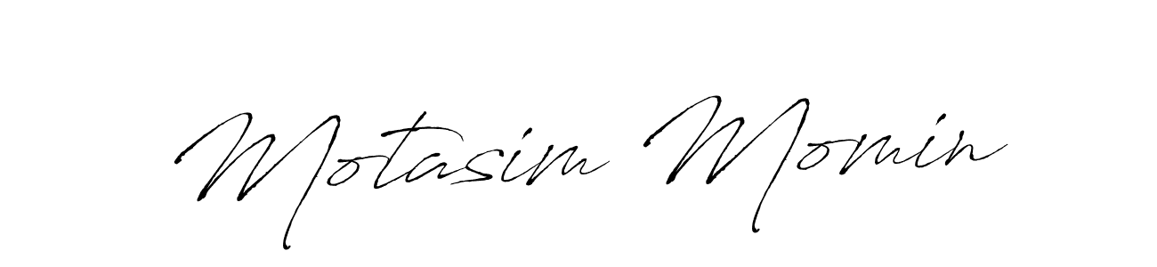 Motasim Momin stylish signature style. Best Handwritten Sign (Antro_Vectra) for my name. Handwritten Signature Collection Ideas for my name Motasim Momin. Motasim Momin signature style 6 images and pictures png