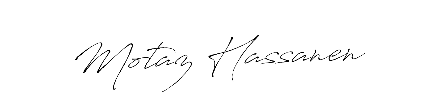 Make a beautiful signature design for name Motaz Hassanen. With this signature (Antro_Vectra) style, you can create a handwritten signature for free. Motaz Hassanen signature style 6 images and pictures png