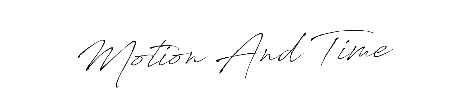 Similarly Antro_Vectra is the best handwritten signature design. Signature creator online .You can use it as an online autograph creator for name Motion And Time. Motion And Time signature style 6 images and pictures png