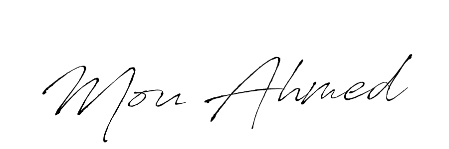 Similarly Antro_Vectra is the best handwritten signature design. Signature creator online .You can use it as an online autograph creator for name Mou Ahmed. Mou Ahmed signature style 6 images and pictures png