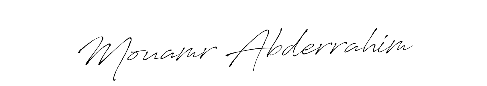 Antro_Vectra is a professional signature style that is perfect for those who want to add a touch of class to their signature. It is also a great choice for those who want to make their signature more unique. Get Mouamr Abderrahim name to fancy signature for free. Mouamr Abderrahim signature style 6 images and pictures png