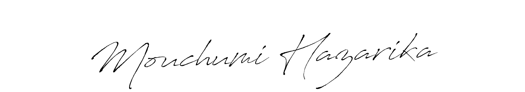 Make a beautiful signature design for name Mouchumi Hazarika. With this signature (Antro_Vectra) style, you can create a handwritten signature for free. Mouchumi Hazarika signature style 6 images and pictures png