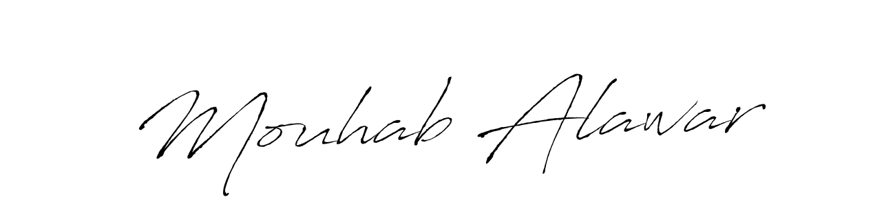 Make a beautiful signature design for name Mouhab Alawar. With this signature (Antro_Vectra) style, you can create a handwritten signature for free. Mouhab Alawar signature style 6 images and pictures png