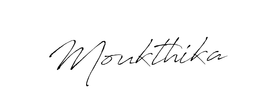 Make a beautiful signature design for name Moukthika. With this signature (Antro_Vectra) style, you can create a handwritten signature for free. Moukthika signature style 6 images and pictures png