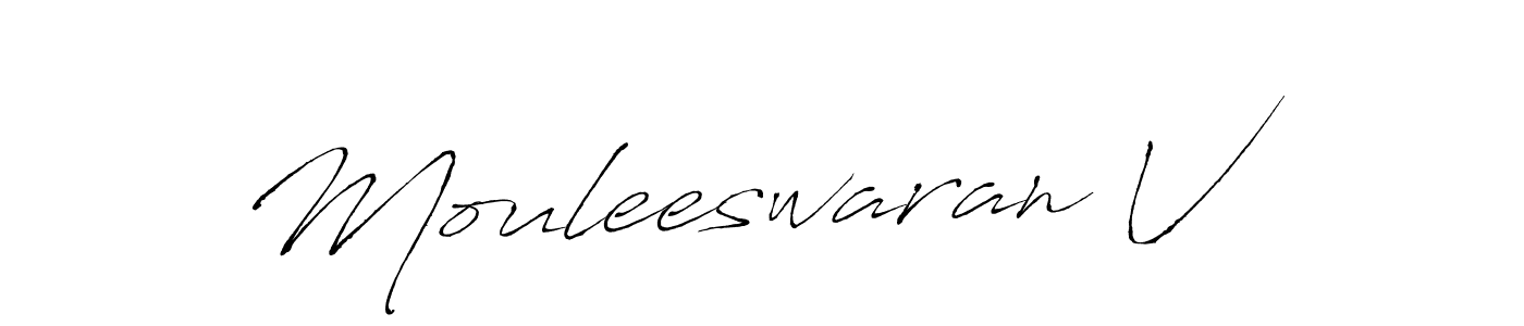 Create a beautiful signature design for name Mouleeswaran V. With this signature (Antro_Vectra) fonts, you can make a handwritten signature for free. Mouleeswaran V signature style 6 images and pictures png