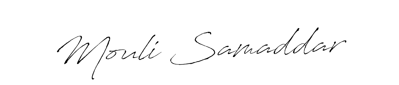 Create a beautiful signature design for name Mouli Samaddar. With this signature (Antro_Vectra) fonts, you can make a handwritten signature for free. Mouli Samaddar signature style 6 images and pictures png