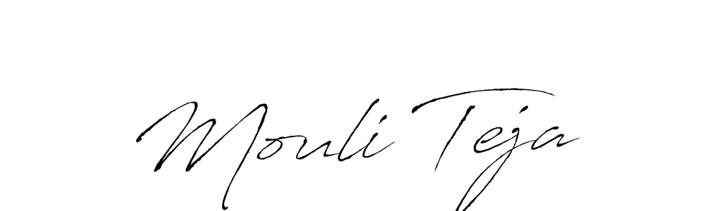 Make a beautiful signature design for name Mouli Teja. With this signature (Antro_Vectra) style, you can create a handwritten signature for free. Mouli Teja signature style 6 images and pictures png