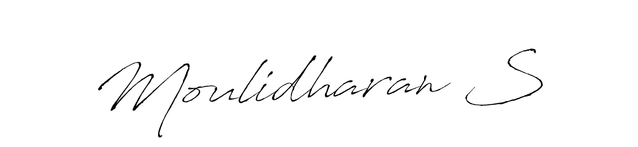 Make a beautiful signature design for name Moulidharan S. With this signature (Antro_Vectra) style, you can create a handwritten signature for free. Moulidharan S signature style 6 images and pictures png