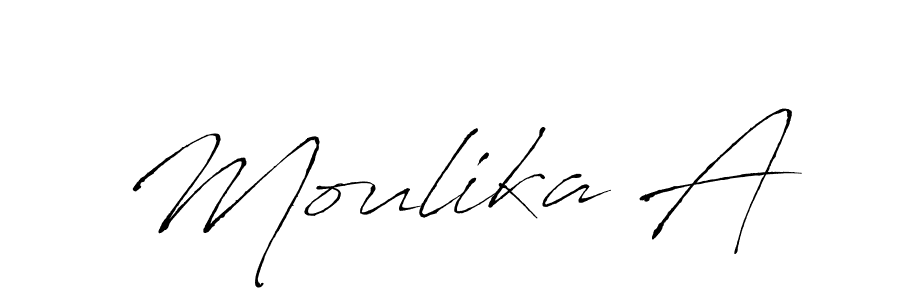 This is the best signature style for the Moulika A name. Also you like these signature font (Antro_Vectra). Mix name signature. Moulika A signature style 6 images and pictures png