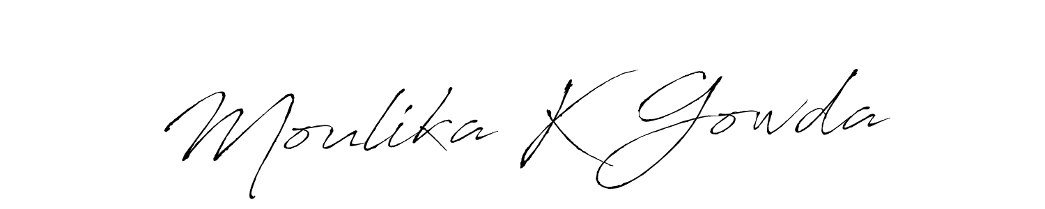 You can use this online signature creator to create a handwritten signature for the name Moulika K Gowda. This is the best online autograph maker. Moulika K Gowda signature style 6 images and pictures png