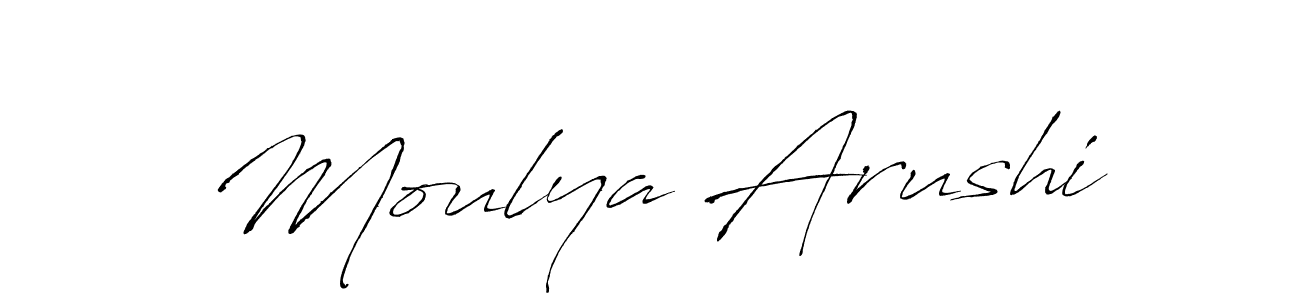 Moulya Arushi stylish signature style. Best Handwritten Sign (Antro_Vectra) for my name. Handwritten Signature Collection Ideas for my name Moulya Arushi. Moulya Arushi signature style 6 images and pictures png