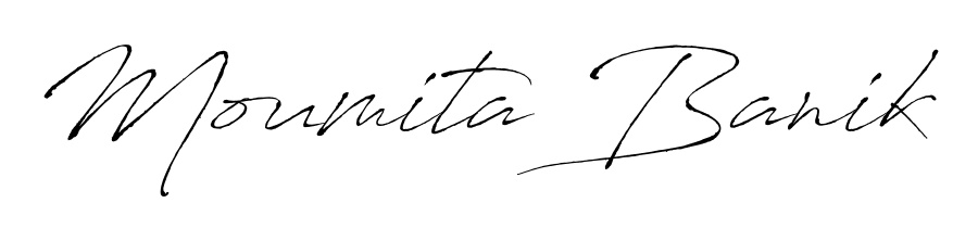 Looking for an artistic signature for Moumita Banik? The Antro_Vectra calligraphy style gives a sophisticated flow suitable for business cards and emails. Moumita Banik signature style 6 images and pictures png