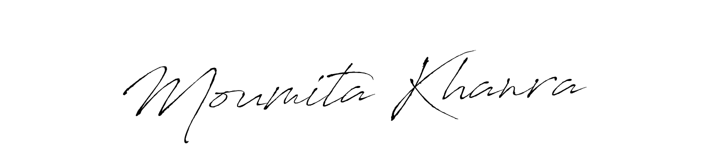 How to make Moumita Khanra name signature. Use Antro_Vectra style for creating short signs online. This is the latest handwritten sign. Moumita Khanra signature style 6 images and pictures png