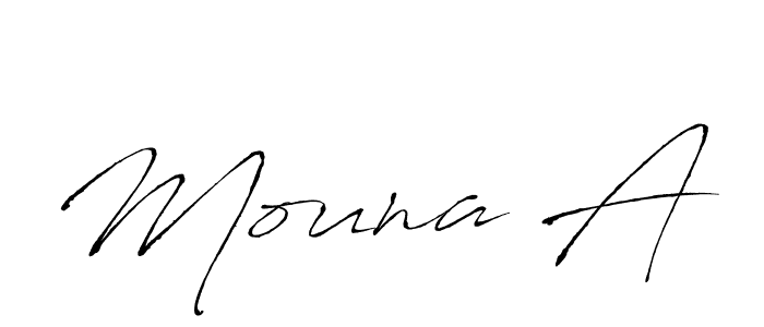 The best way (Antro_Vectra) to make a short signature is to pick only two or three words in your name. The name Mouna A include a total of six letters. For converting this name. Mouna A signature style 6 images and pictures png