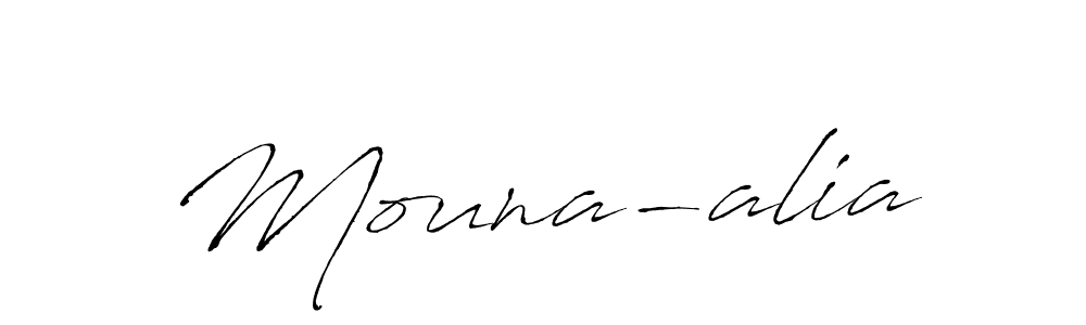 You can use this online signature creator to create a handwritten signature for the name Mouna-alia. This is the best online autograph maker. Mouna-alia signature style 6 images and pictures png