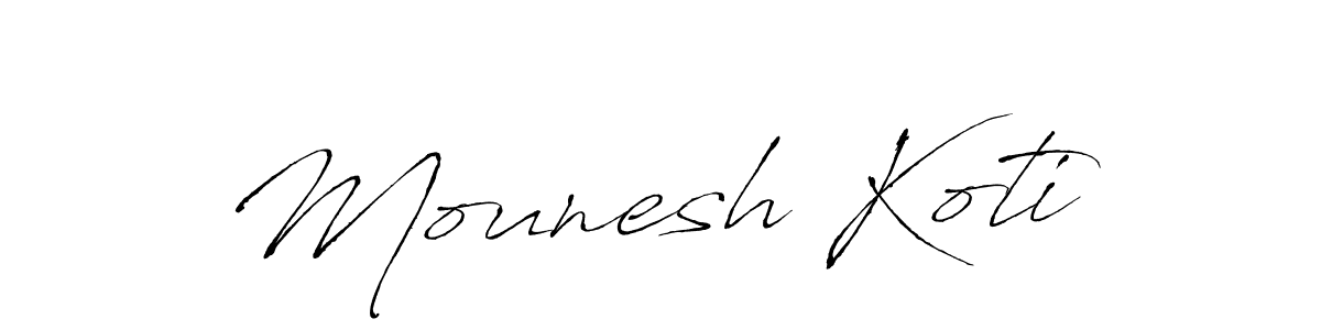 How to make Mounesh Koti signature? Antro_Vectra is a professional autograph style. Create handwritten signature for Mounesh Koti name. Mounesh Koti signature style 6 images and pictures png