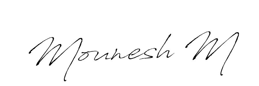 You should practise on your own different ways (Antro_Vectra) to write your name (Mounesh M) in signature. don't let someone else do it for you. Mounesh M signature style 6 images and pictures png