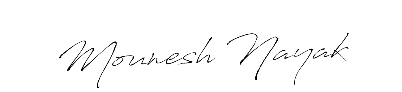 How to make Mounesh Nayak signature? Antro_Vectra is a professional autograph style. Create handwritten signature for Mounesh Nayak name. Mounesh Nayak signature style 6 images and pictures png