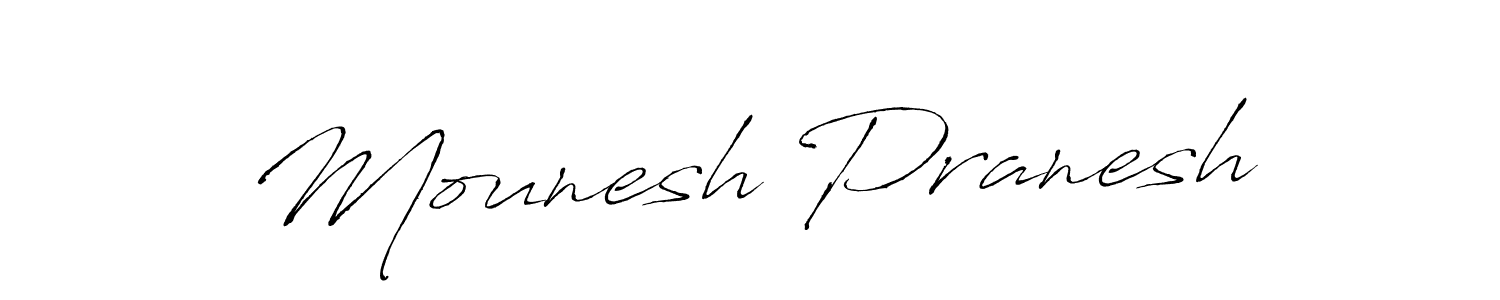 Make a beautiful signature design for name Mounesh Pranesh. With this signature (Antro_Vectra) style, you can create a handwritten signature for free. Mounesh Pranesh signature style 6 images and pictures png