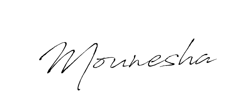 Make a beautiful signature design for name Mounesha. With this signature (Antro_Vectra) style, you can create a handwritten signature for free. Mounesha signature style 6 images and pictures png