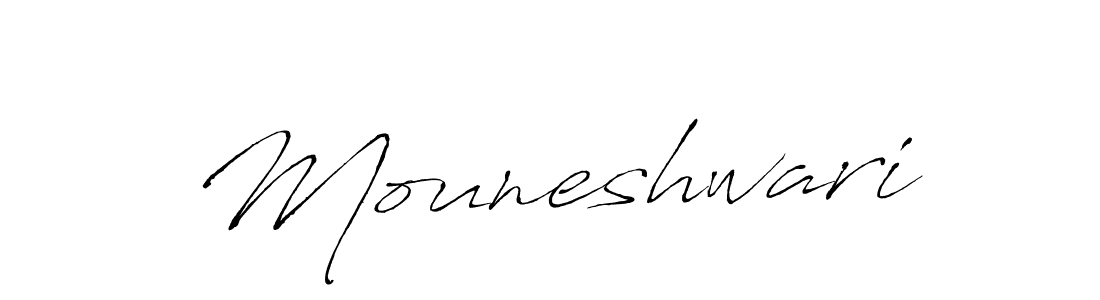 The best way (Antro_Vectra) to make a short signature is to pick only two or three words in your name. The name Mouneshwari include a total of six letters. For converting this name. Mouneshwari signature style 6 images and pictures png