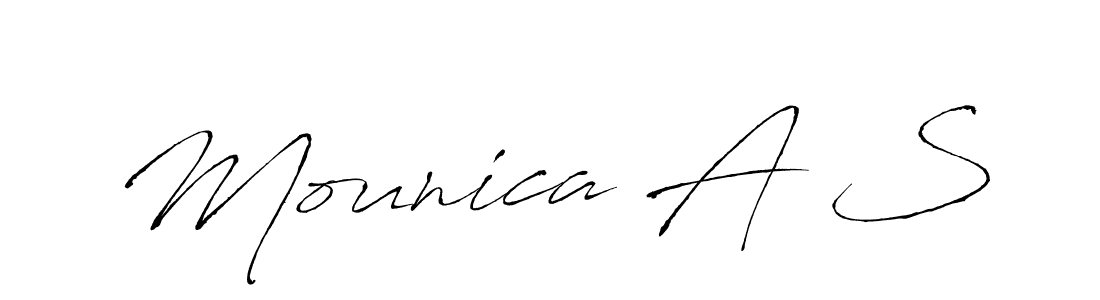 Antro_Vectra is a professional signature style that is perfect for those who want to add a touch of class to their signature. It is also a great choice for those who want to make their signature more unique. Get Mounica A S name to fancy signature for free. Mounica A S signature style 6 images and pictures png