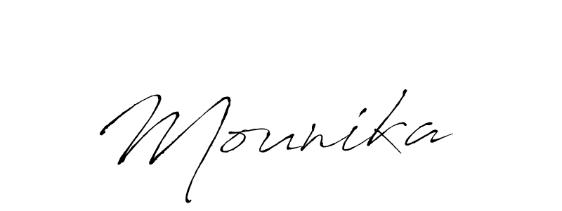 Use a signature maker to create a handwritten signature online. With this signature software, you can design (Antro_Vectra) your own signature for name Mounika . Mounika  signature style 6 images and pictures png