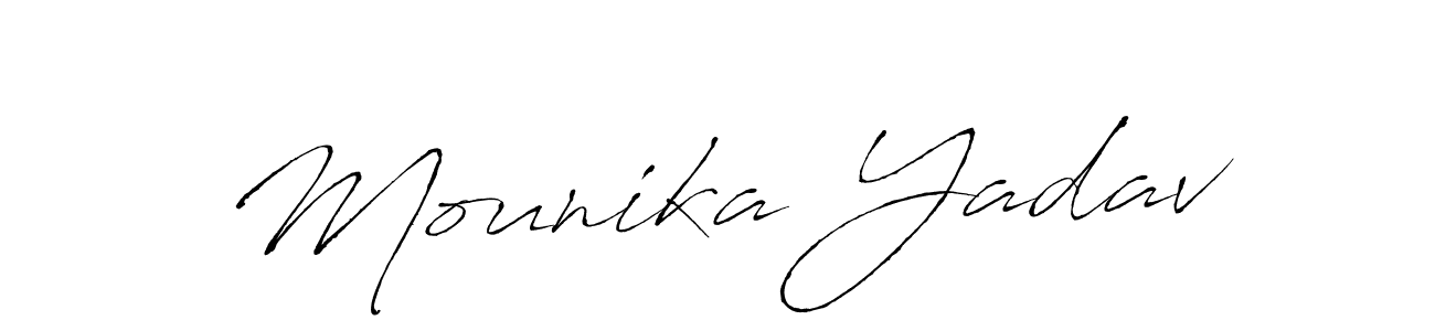 Also You can easily find your signature by using the search form. We will create Mounika Yadav name handwritten signature images for you free of cost using Antro_Vectra sign style. Mounika Yadav signature style 6 images and pictures png