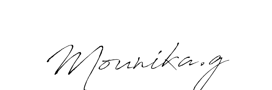 Make a beautiful signature design for name Mounika.g. With this signature (Antro_Vectra) style, you can create a handwritten signature for free. Mounika.g signature style 6 images and pictures png