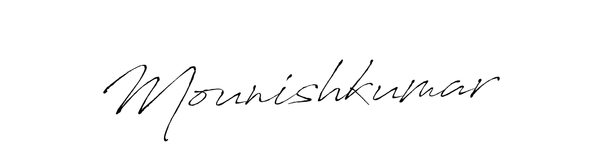 Similarly Antro_Vectra is the best handwritten signature design. Signature creator online .You can use it as an online autograph creator for name Mounishkumar. Mounishkumar signature style 6 images and pictures png