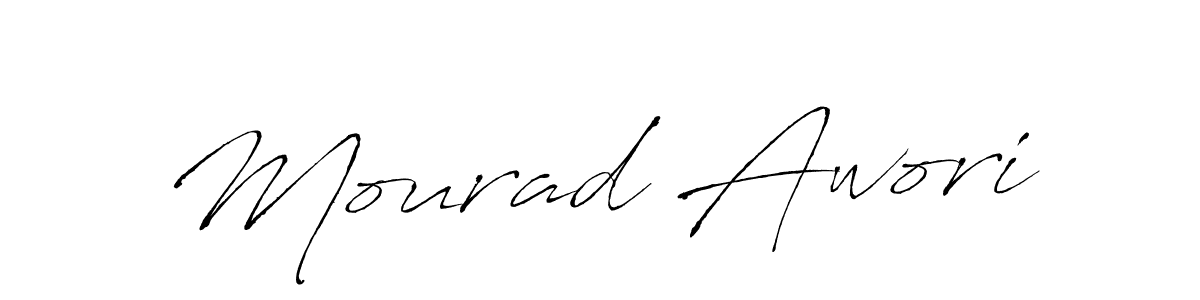 Create a beautiful signature design for name Mourad Awori. With this signature (Antro_Vectra) fonts, you can make a handwritten signature for free. Mourad Awori signature style 6 images and pictures png