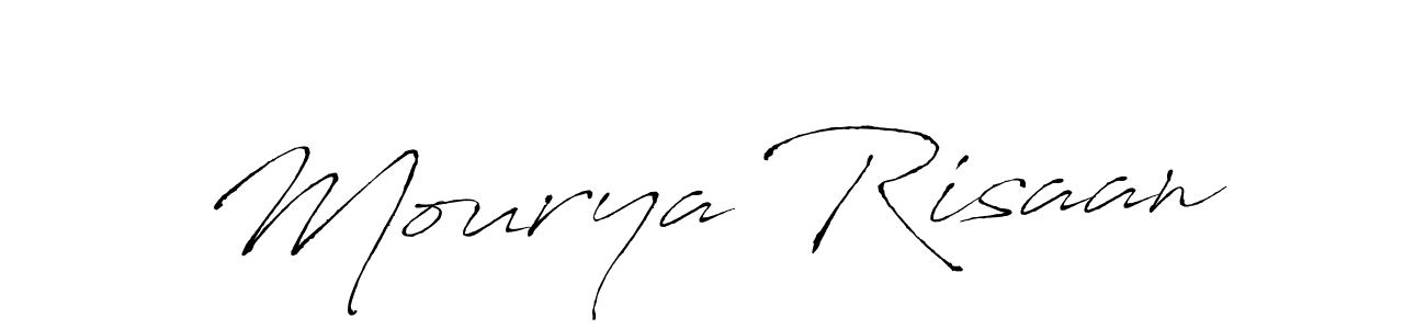 The best way (Antro_Vectra) to make a short signature is to pick only two or three words in your name. The name Mourya Risaan include a total of six letters. For converting this name. Mourya Risaan signature style 6 images and pictures png