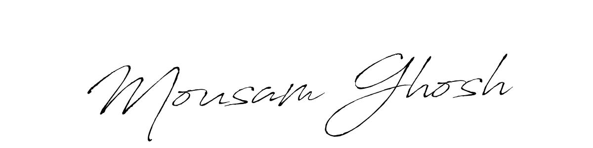 Create a beautiful signature design for name Mousam Ghosh. With this signature (Antro_Vectra) fonts, you can make a handwritten signature for free. Mousam Ghosh signature style 6 images and pictures png