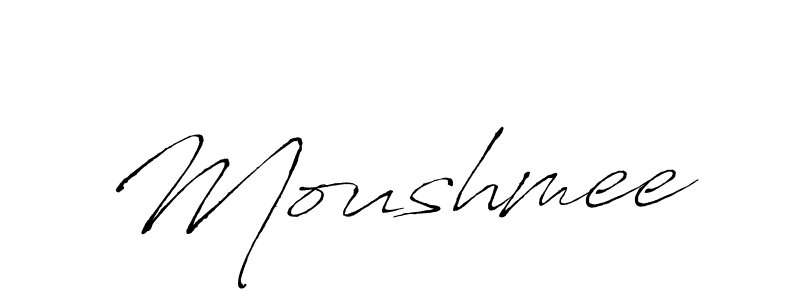 Use a signature maker to create a handwritten signature online. With this signature software, you can design (Antro_Vectra) your own signature for name Moushmee. Moushmee signature style 6 images and pictures png
