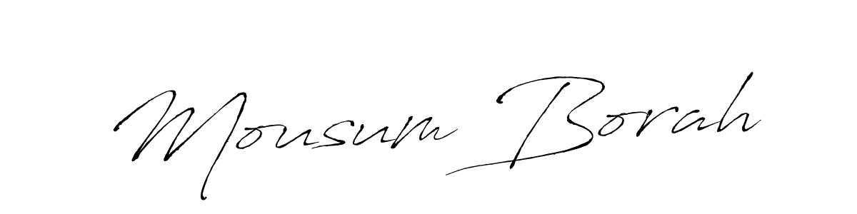 Make a beautiful signature design for name Mousum Borah. With this signature (Antro_Vectra) style, you can create a handwritten signature for free. Mousum Borah signature style 6 images and pictures png