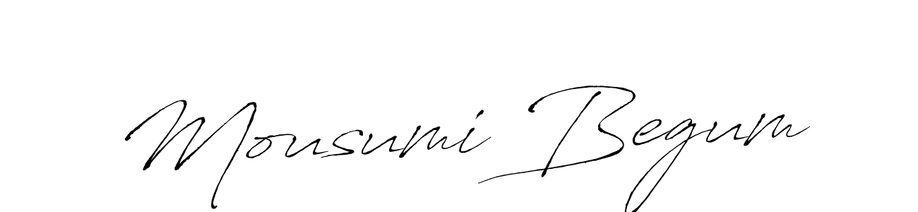 How to make Mousumi Begum name signature. Use Antro_Vectra style for creating short signs online. This is the latest handwritten sign. Mousumi Begum signature style 6 images and pictures png