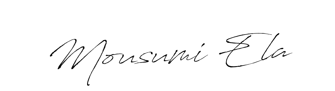 Make a beautiful signature design for name Mousumi Ela. With this signature (Antro_Vectra) style, you can create a handwritten signature for free. Mousumi Ela signature style 6 images and pictures png