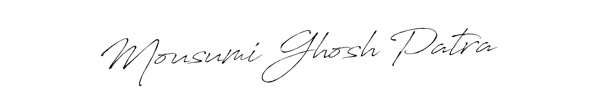 Create a beautiful signature design for name Mousumi Ghosh Patra. With this signature (Antro_Vectra) fonts, you can make a handwritten signature for free. Mousumi Ghosh Patra signature style 6 images and pictures png