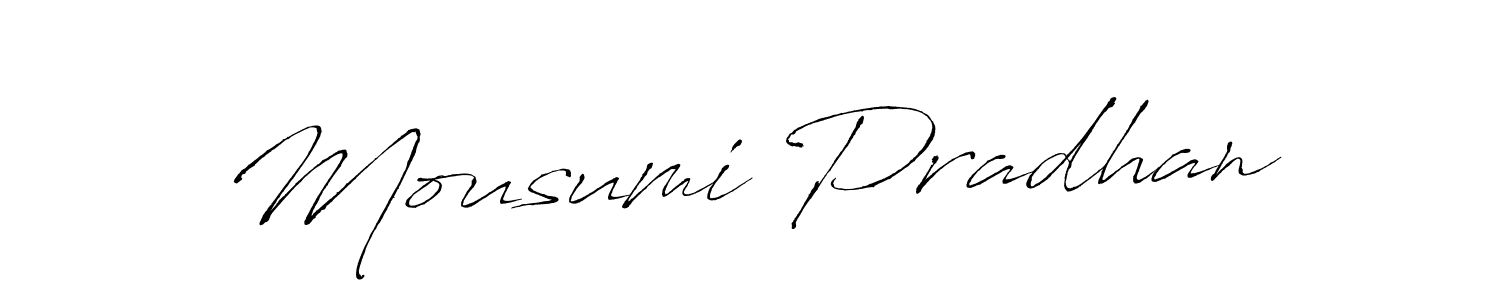How to make Mousumi Pradhan name signature. Use Antro_Vectra style for creating short signs online. This is the latest handwritten sign. Mousumi Pradhan signature style 6 images and pictures png