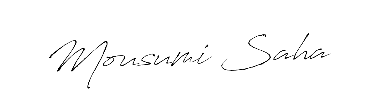 Mousumi Saha stylish signature style. Best Handwritten Sign (Antro_Vectra) for my name. Handwritten Signature Collection Ideas for my name Mousumi Saha. Mousumi Saha signature style 6 images and pictures png