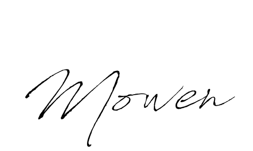 Design your own signature with our free online signature maker. With this signature software, you can create a handwritten (Antro_Vectra) signature for name Mowen. Mowen signature style 6 images and pictures png