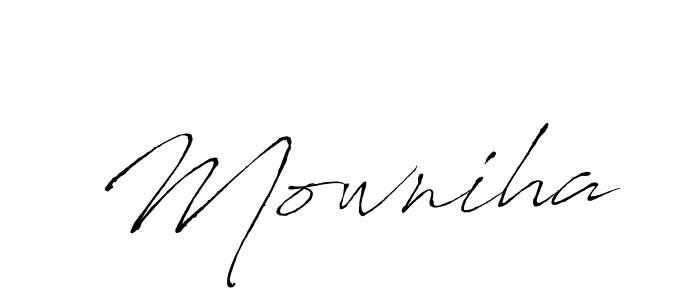 Create a beautiful signature design for name Mowniha. With this signature (Antro_Vectra) fonts, you can make a handwritten signature for free. Mowniha signature style 6 images and pictures png