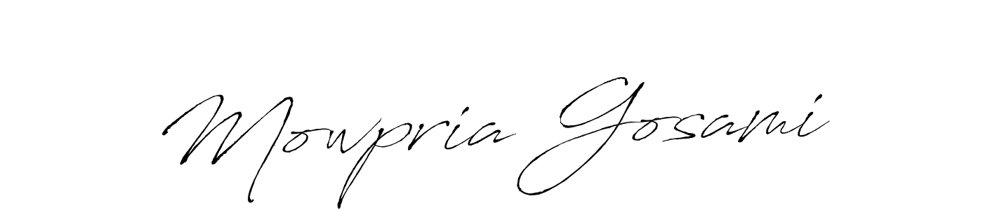 Mowpria Gosami stylish signature style. Best Handwritten Sign (Antro_Vectra) for my name. Handwritten Signature Collection Ideas for my name Mowpria Gosami. Mowpria Gosami signature style 6 images and pictures png