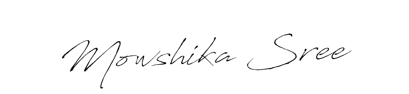 How to make Mowshika Sree name signature. Use Antro_Vectra style for creating short signs online. This is the latest handwritten sign. Mowshika Sree signature style 6 images and pictures png