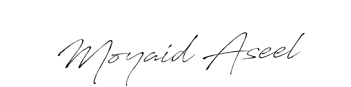 Also we have Moyaid Aseel name is the best signature style. Create professional handwritten signature collection using Antro_Vectra autograph style. Moyaid Aseel signature style 6 images and pictures png